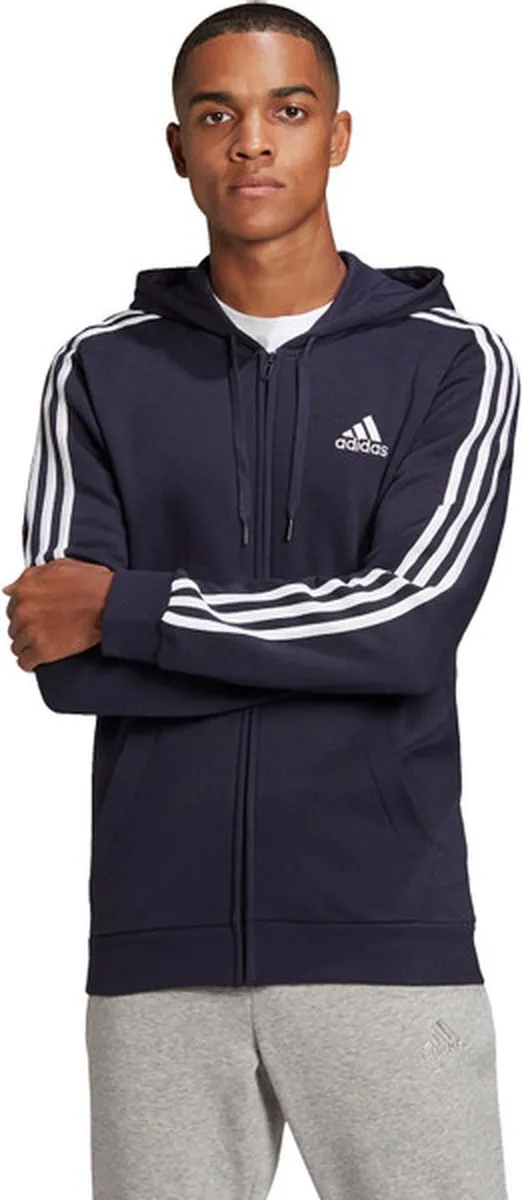 adidas Essentials Fleece FZ Hood Heren - Navy S