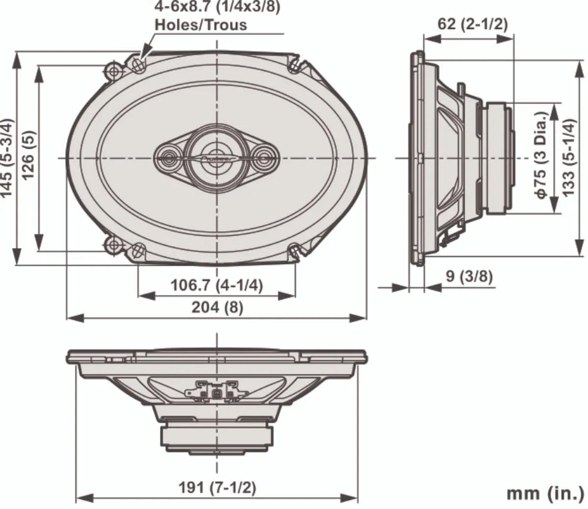 Pioneer TS-A6881F Autospeakers 350W - 2 Stuks - afbeelding 6 van 6