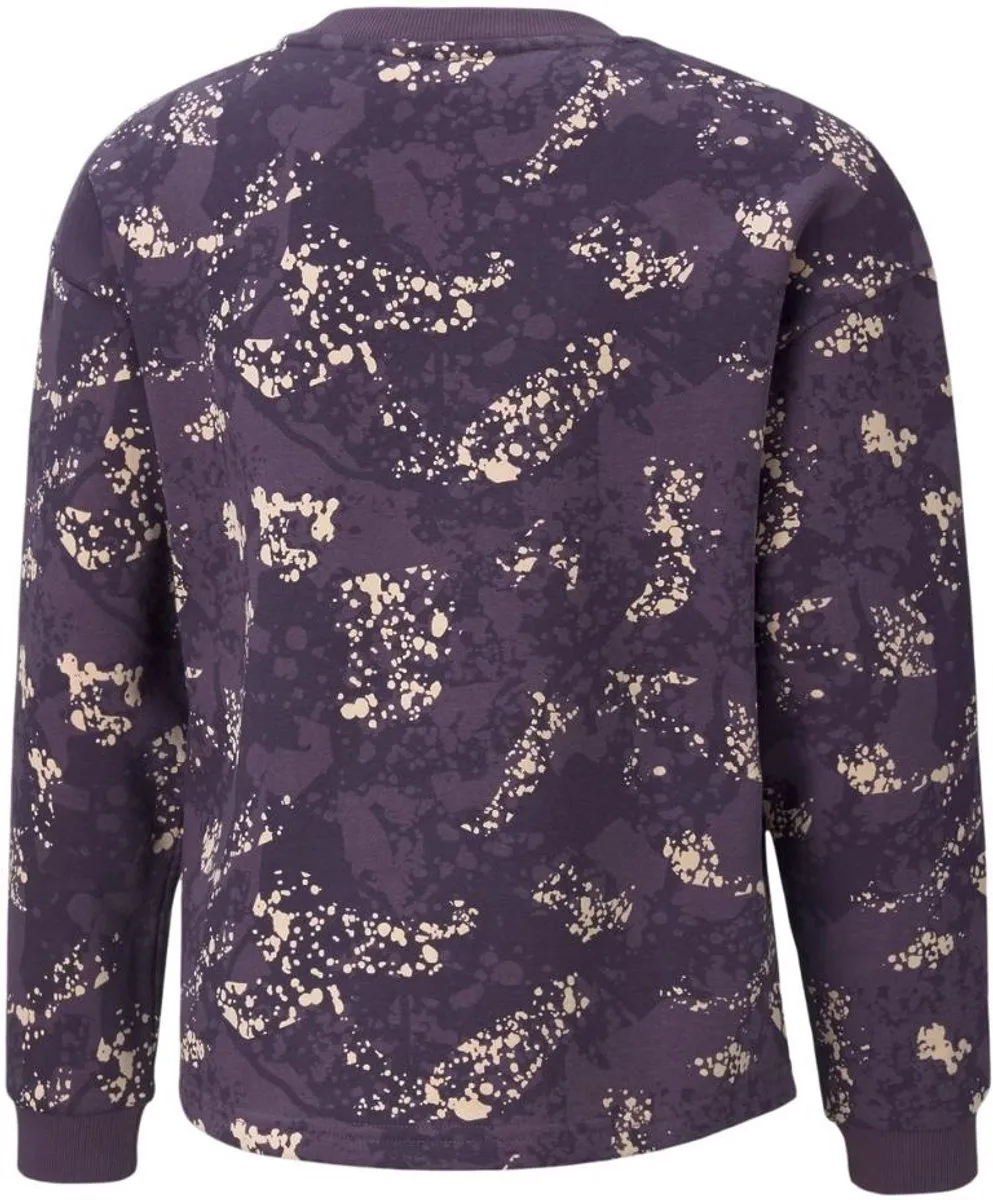 PUMA Alpha AOP Crew FL Sweater - Paars 116