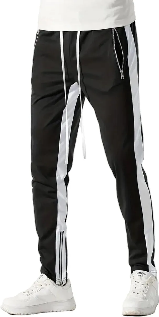 RedParrot Heren Trainingsbroek - Zwart/Wit - M