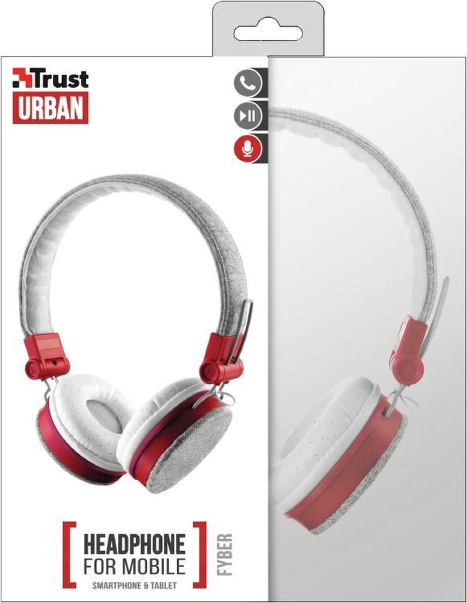 Trust Urban Revolt Fyber Headset 22643 - Grijs/Rood