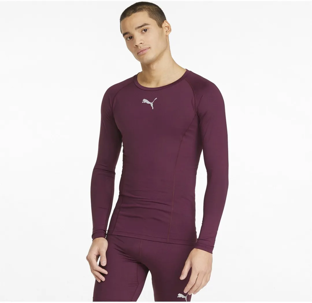 PUMA Liga Baselayer Shirt Heren - Lange mouw - Bordeaux - Maat L