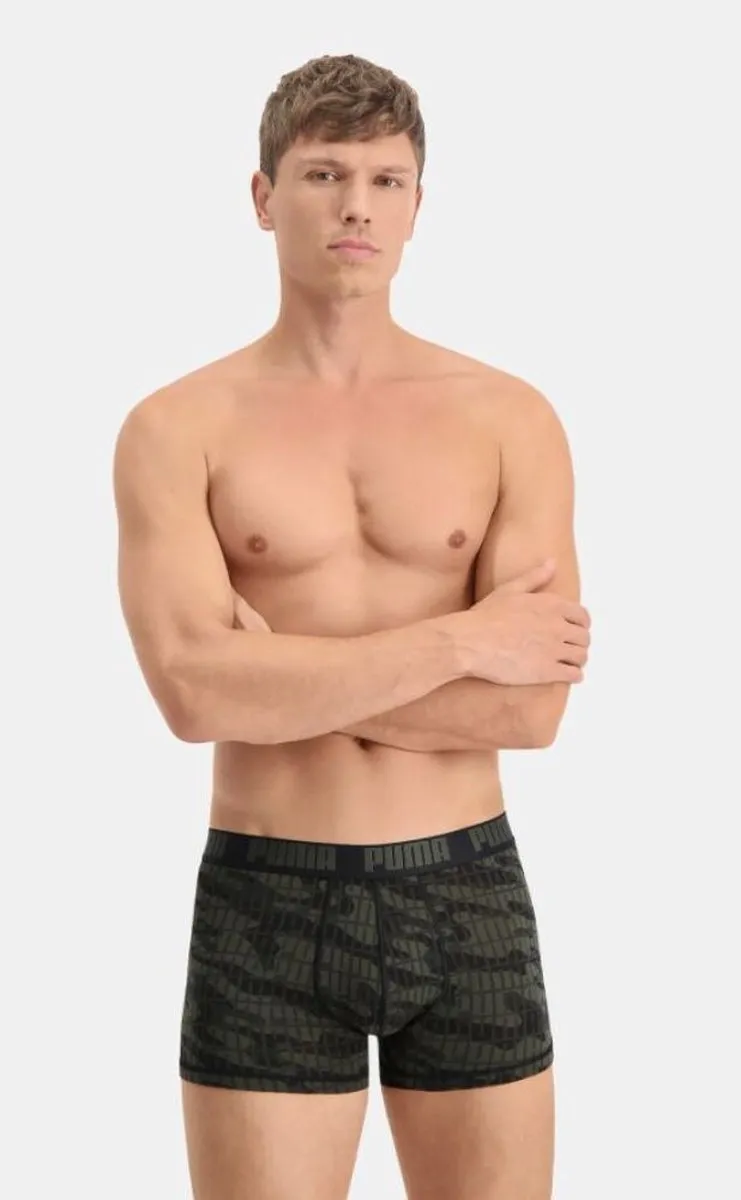 PUMA Camo Boxer 2-Pack - Maat S - Groen