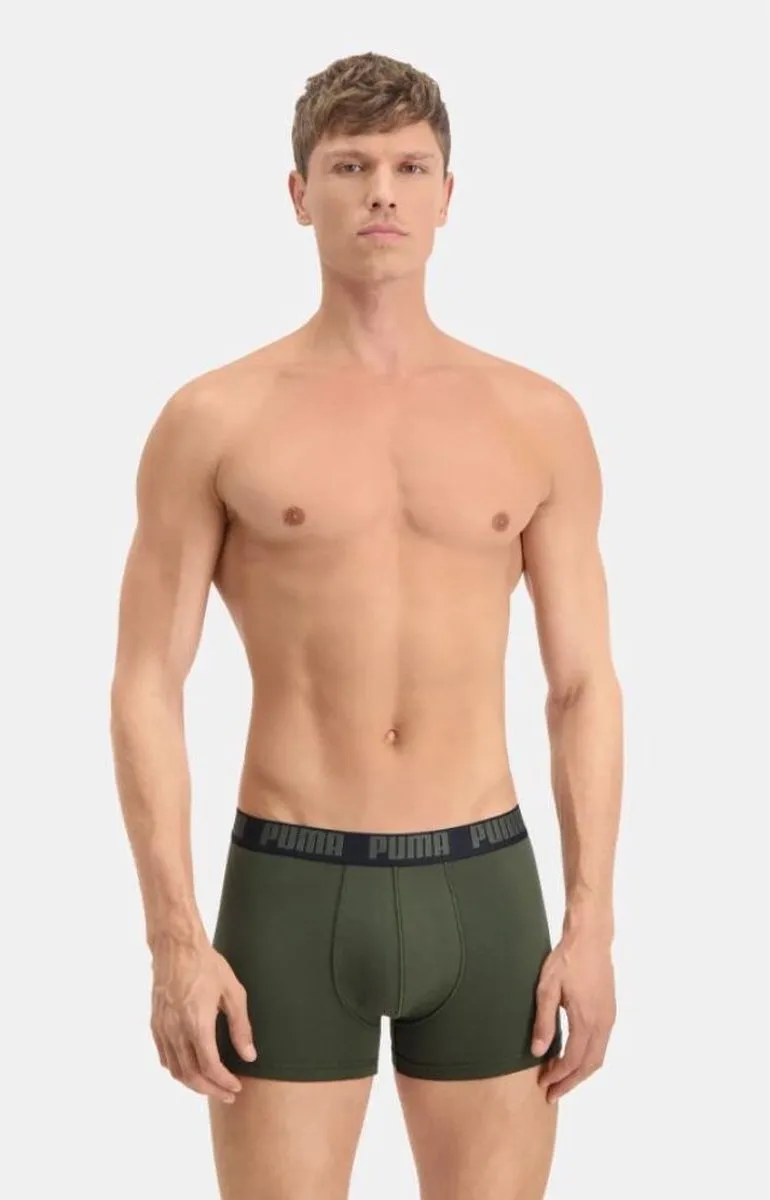 PUMA Camo Boxer 2-Pack - Maat S - Groen