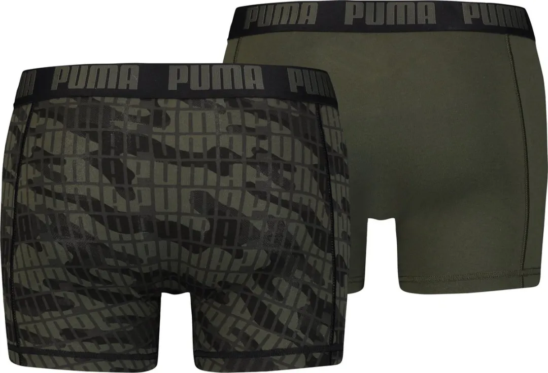 PUMA Camo Boxer 2-Pack - Maat S - Groen