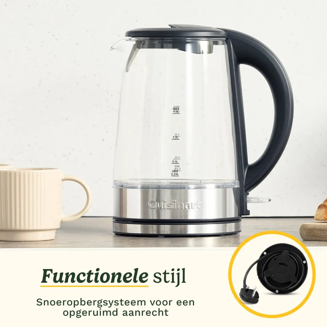 Cuisinart Glas Waterkoker 1,5L - 3000W - Grijs
