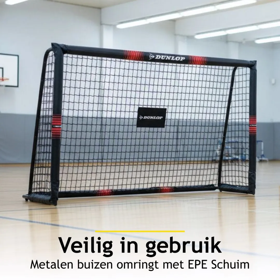 Dunlop Voetbaldoel 180x120x60cm - Metaal - Zwart/Rood