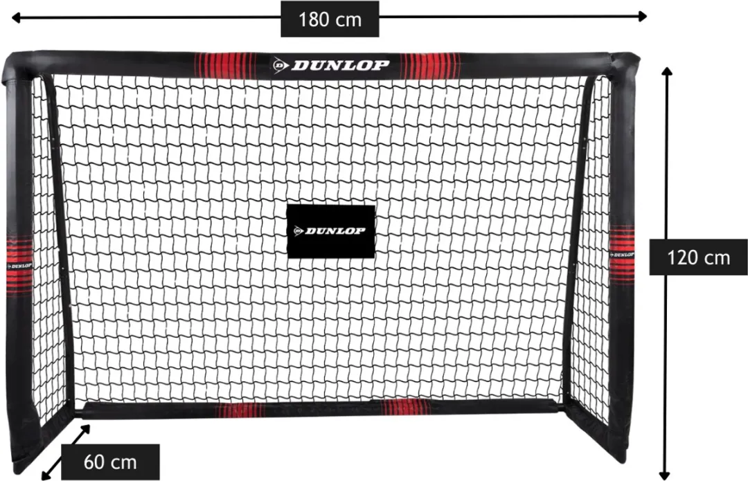 Dunlop Voetbaldoel 180x120x60cm - Metaal - Zwart/Rood