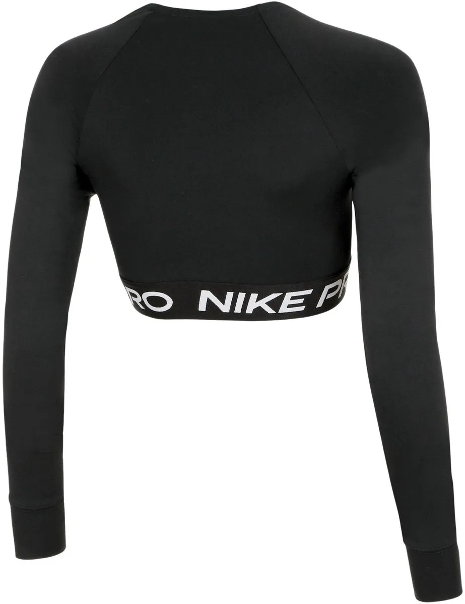 Nike Pro Dri-FIT 365 Cropped LS Shirt - Zwart/Wit - Maat S