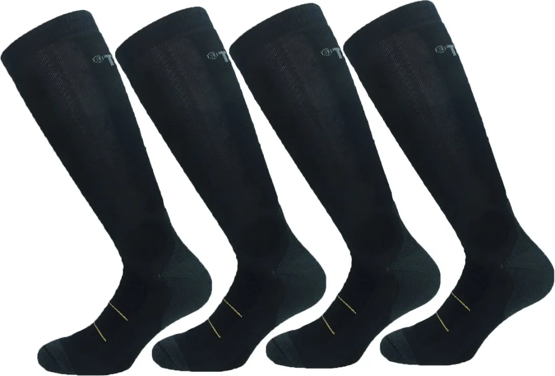 Caterpillar 4 Paar Compressiekousen Kniehoogte Zwart 39-42