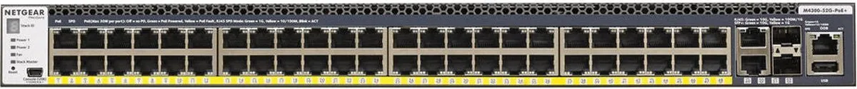 Netgear GSM4352PA Switch - 52x PoE 1Gbps 4x SFP 128Gbps - Zwart