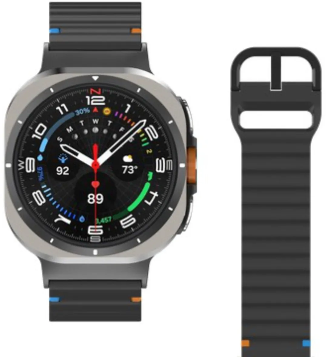 Just in Case ActiveFlex Horlogebandje - Samsung Galaxy Watch Ultra - Zwart - afbeelding 3 van 6