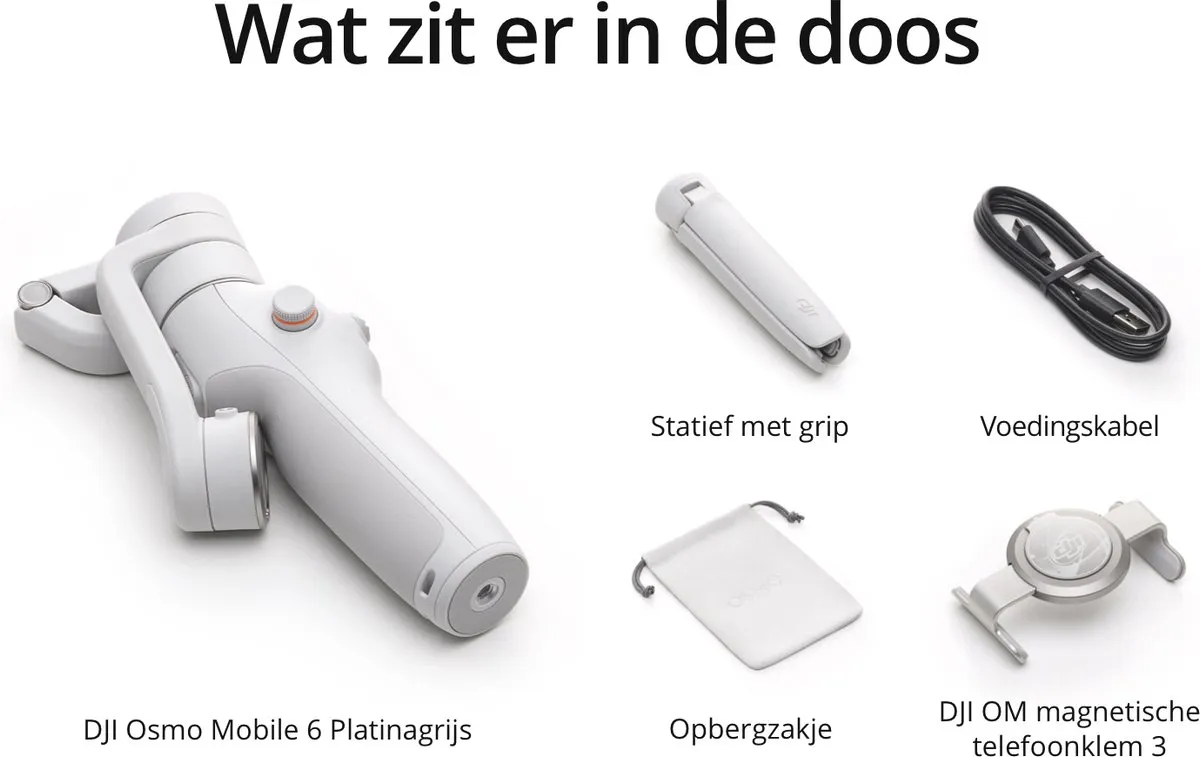 DJI Osmo Mobile 6 Gimbal - 1000mAh - Platinum Gray - afbeelding 6 van 6