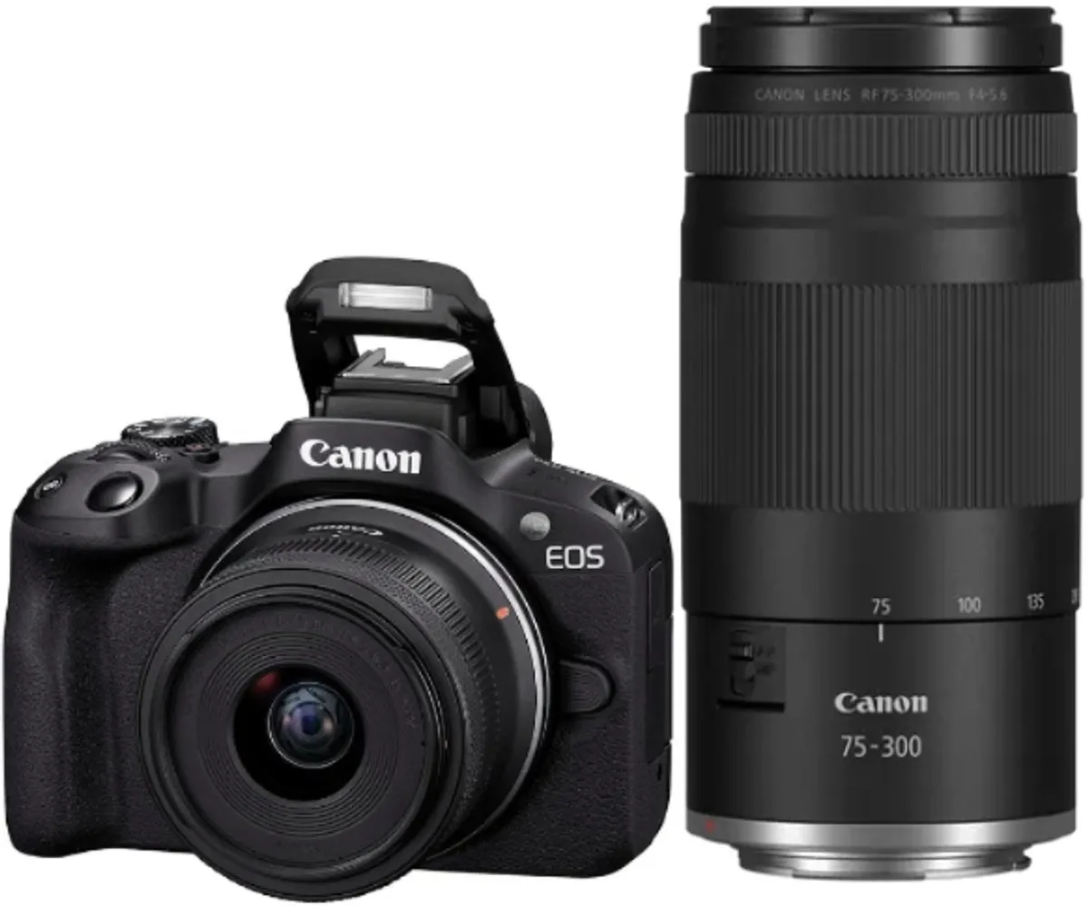 Canon EOS R50 Black RF-S 18-45mm RF 75-300mm - 15fps