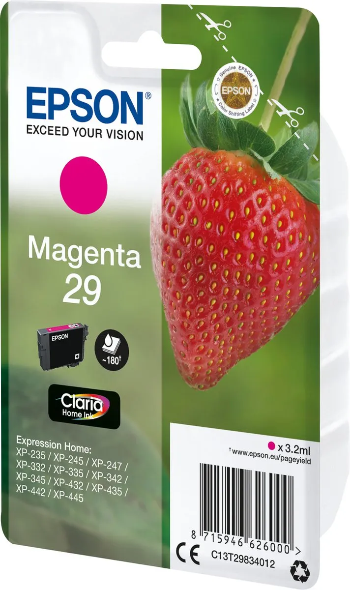 Epson C13T29834010 Inktcartridge Magenta - 180 Pagina's