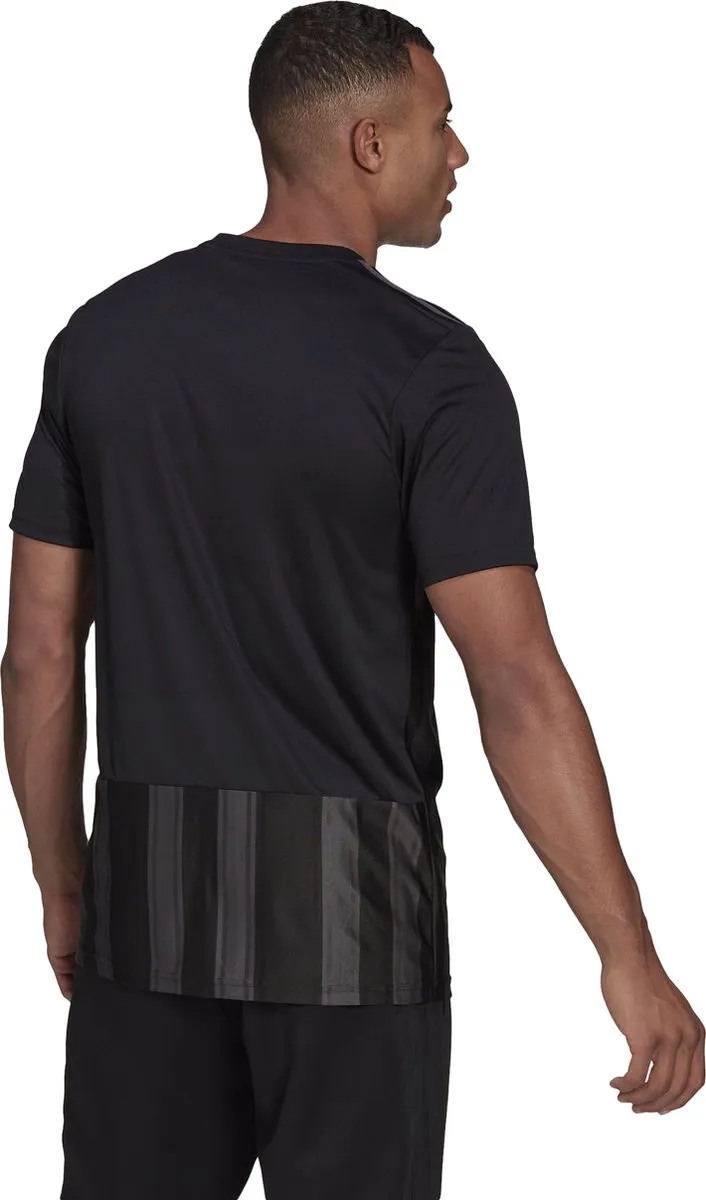 Adidas Striped 21 Shirt Korte Mouw Heren - S - Zwart/Grijs