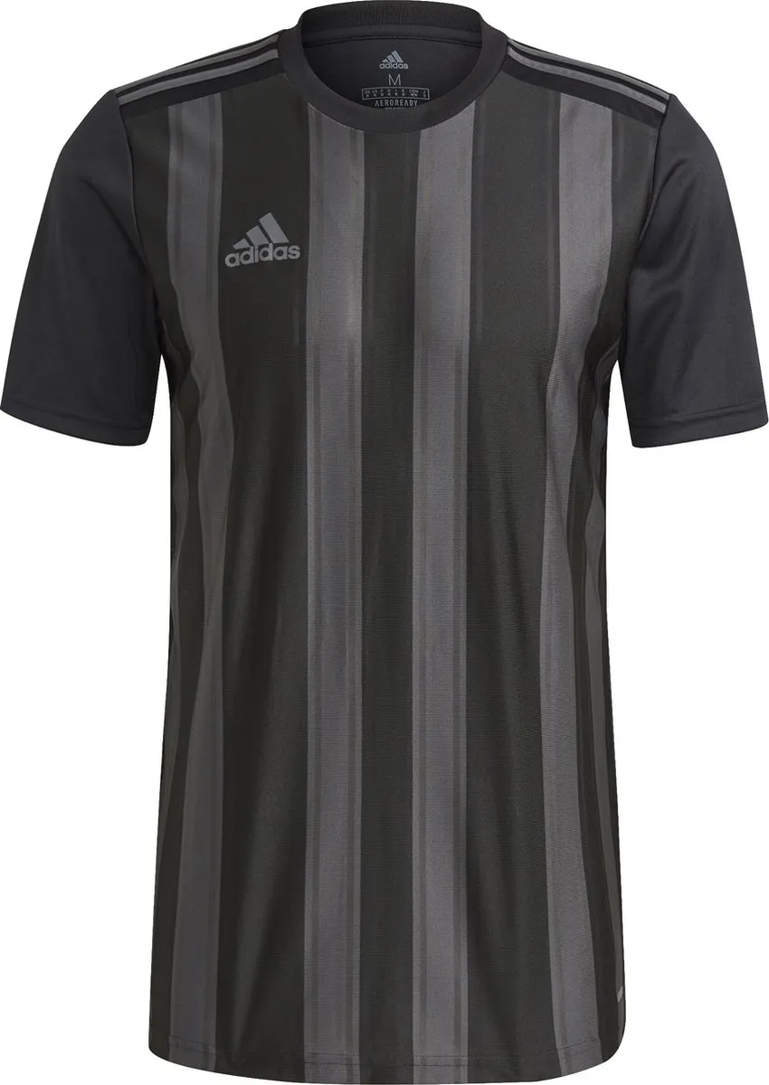 Adidas Striped 21 Shirt Korte Mouw Heren - S - Zwart/Grijs
