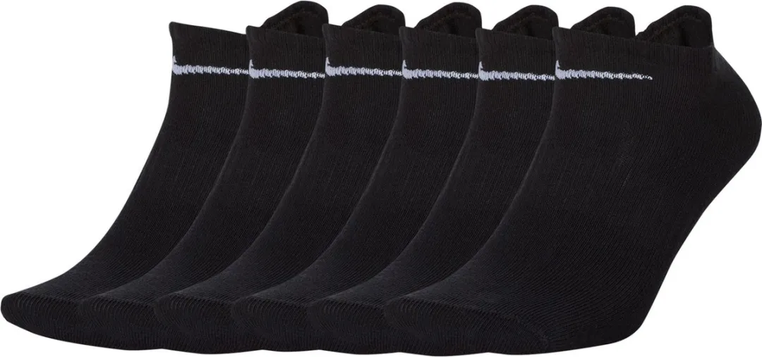 Nike Everyday Lightweight No-Show Sokken SX7679-010 - 6 Stuks - Zwart/Wit