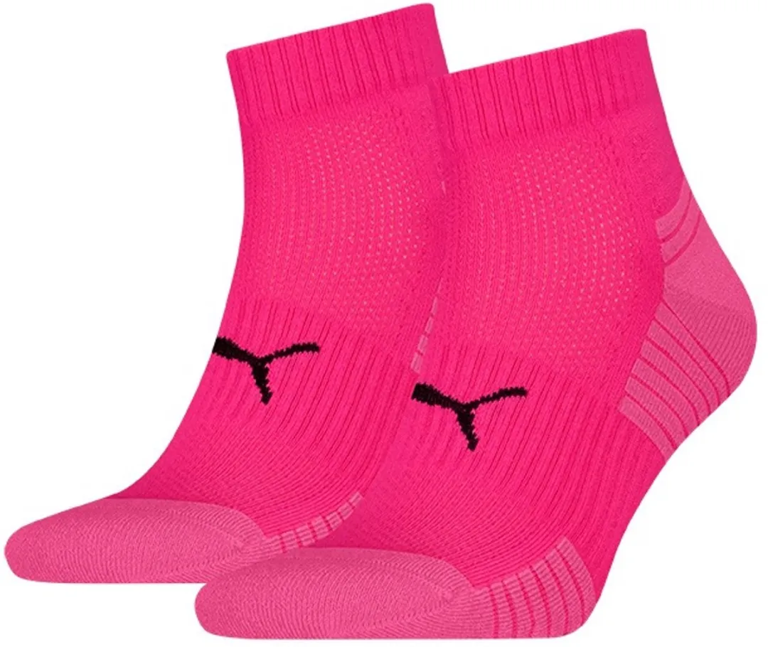 PUMA Unisex 2P Sport Quartersokken Cushioned - 43-46 - Roze
