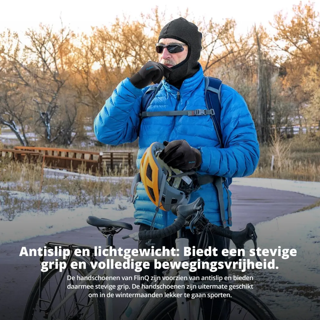 FlinQ Waterdichte Fietshandschoenen Premium XL - Zwart