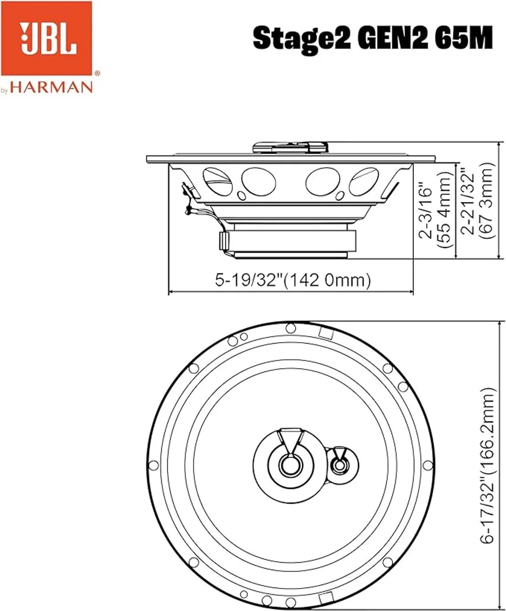 JBL Stage2 Gen2 65C Autospeakers 16,5cm - 480W - Zwart - afbeelding 6 van 6
