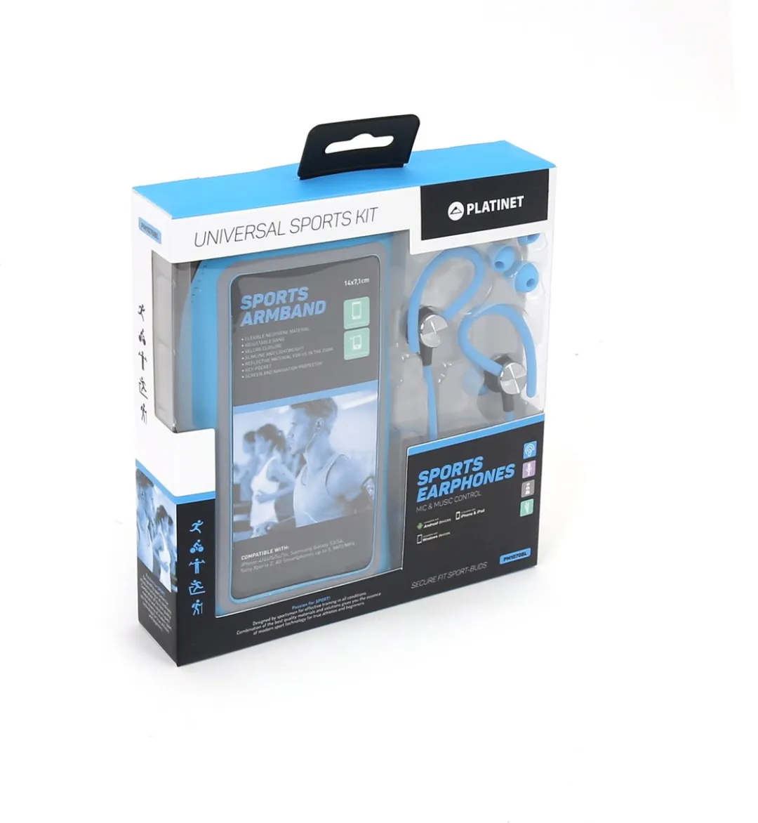 NÖRDIC Platinet PM1070BL Sportarmband & Oordopjes - Blauw