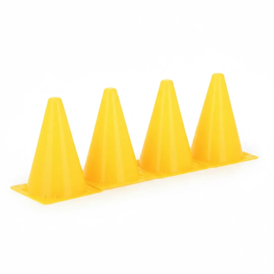 Jonotoys Sportvoetbal Pionnen Geel 20cm - 4 Stuks