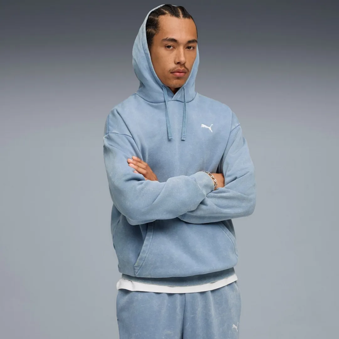 PUMA ESS Elevated Relaxed Wash Hoodie - Blauw 2XL - afbeelding 6 van 6