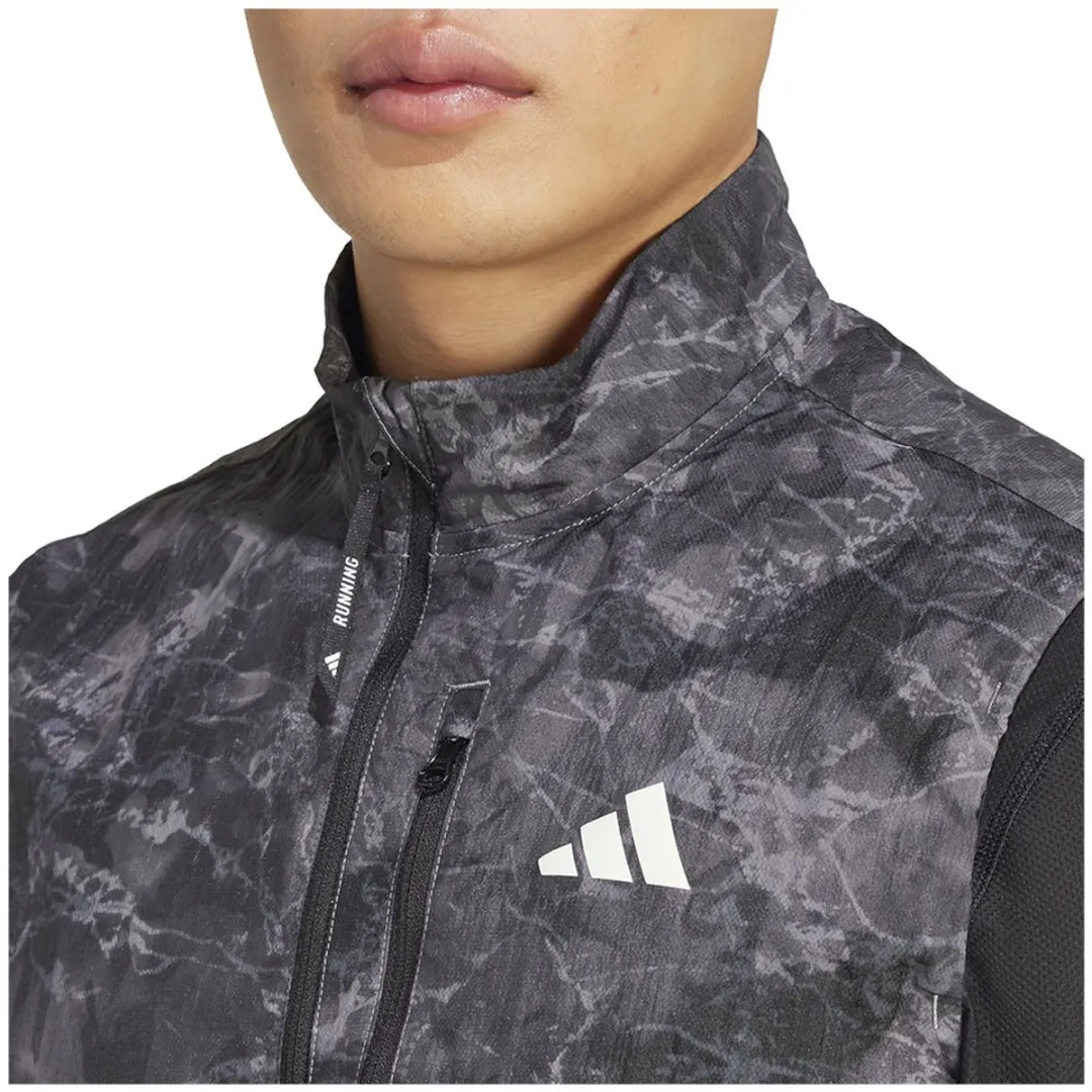 Adidas Own The Run Spray Dye Vest - S - Grijs/Zwart