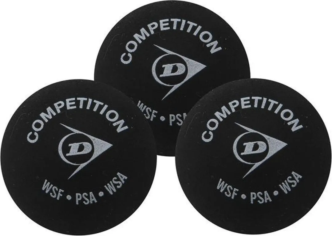 Dunlop Competition Squashballen - Zwart - 12 Stuks