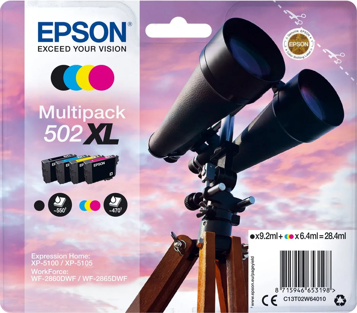 Epson 502XL C13T02W64010 Inktcartridge - 2000 pagina's - Zwart