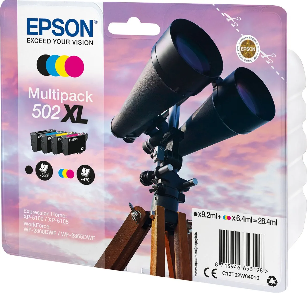 Epson 502XL C13T02W64010 Inktcartridge - 2000 pagina's - Zwart