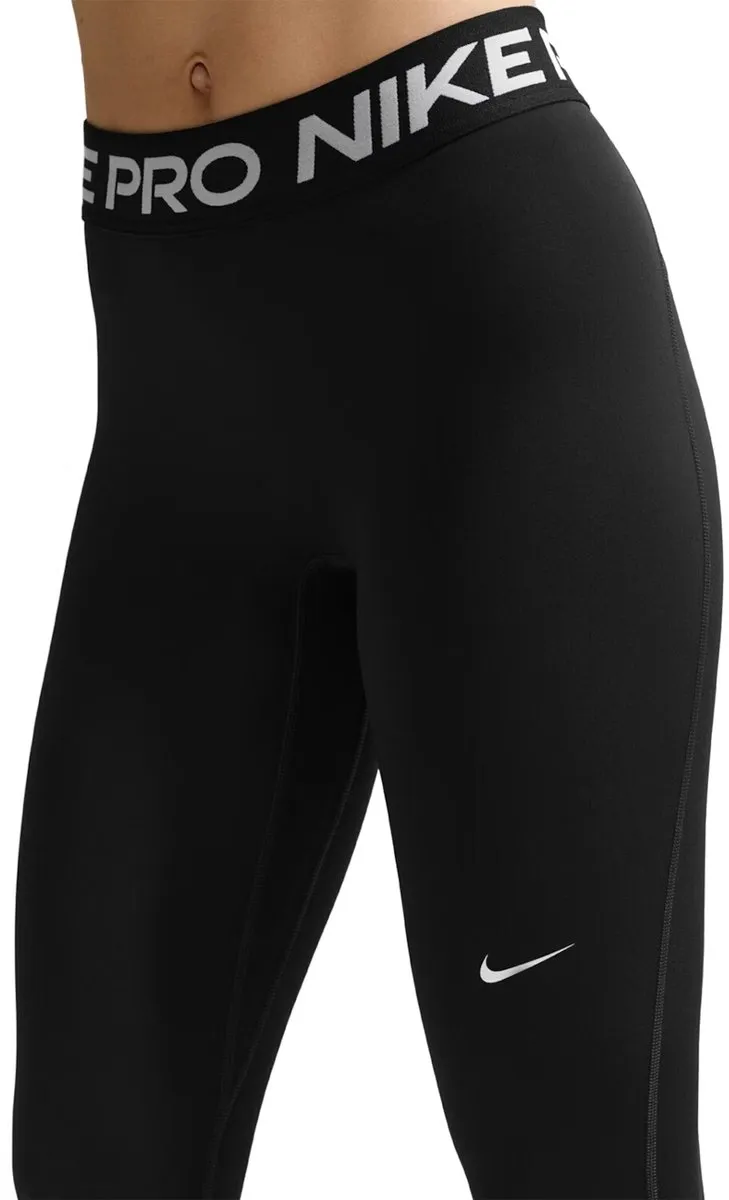 Nike Pro Dames Mid-rise Tight Iq0886-010 - Trainingsbroek XL - Zwart-wit