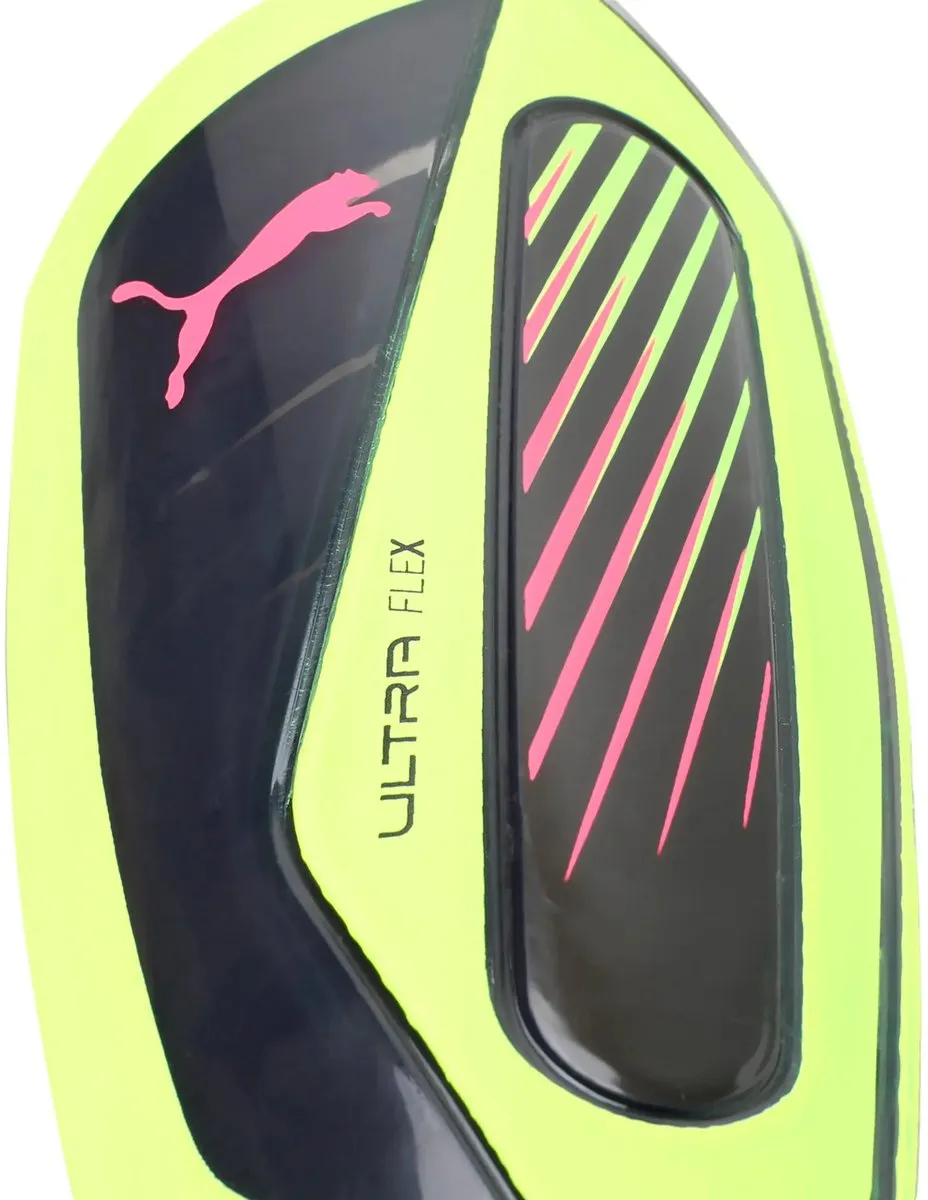 PUMA Ultra Flex Scheenbeschermers - M - Zwart/Fluo