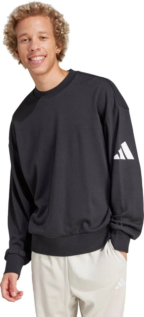 adidas Essentials Loose Fit 3 Bar Logo Sweatshirt - Zwart
