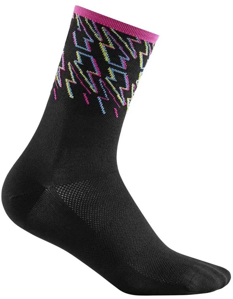 Cube High Cut Blackline Sportsokken - Klimaatregulerend - Zwart/Roze - Maat 36-39