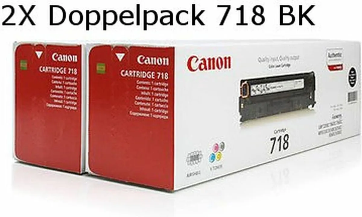 Canon CRG-718 Tonercartridge Zwart - 2 Stuks