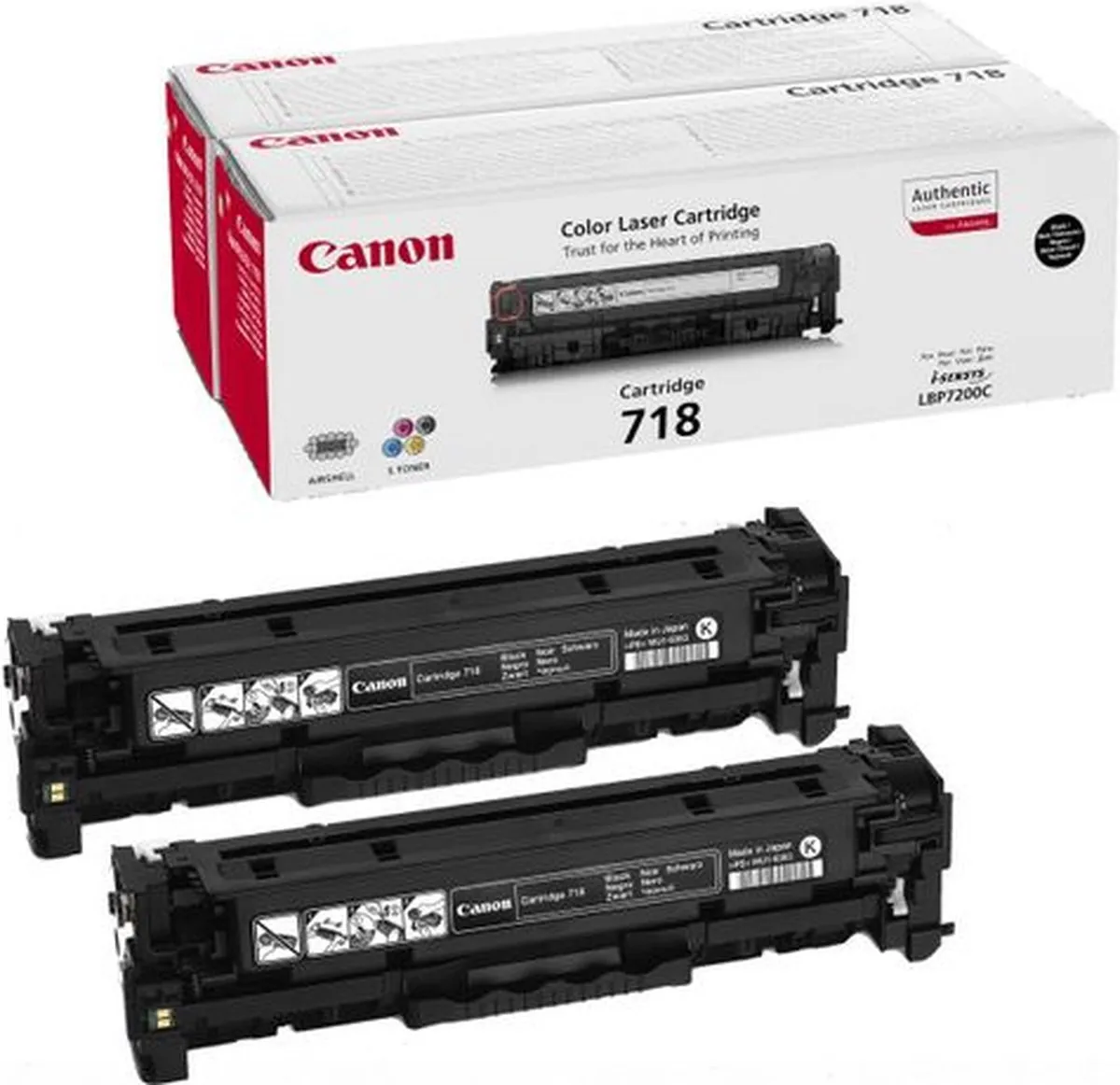 Canon CRG-718 Tonercartridge Zwart - 2 Stuks - afbeelding 6 van 6