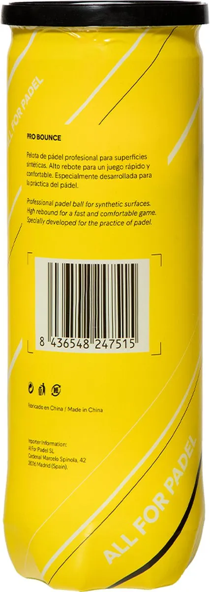 adidas All For Padel AFP Pro Bounce Padelballen - 3 Stuks - Geel