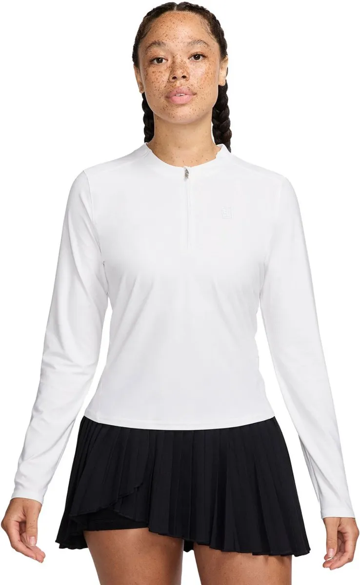 Nike Court Advantage Midlayer Shirt Dames L - Wit