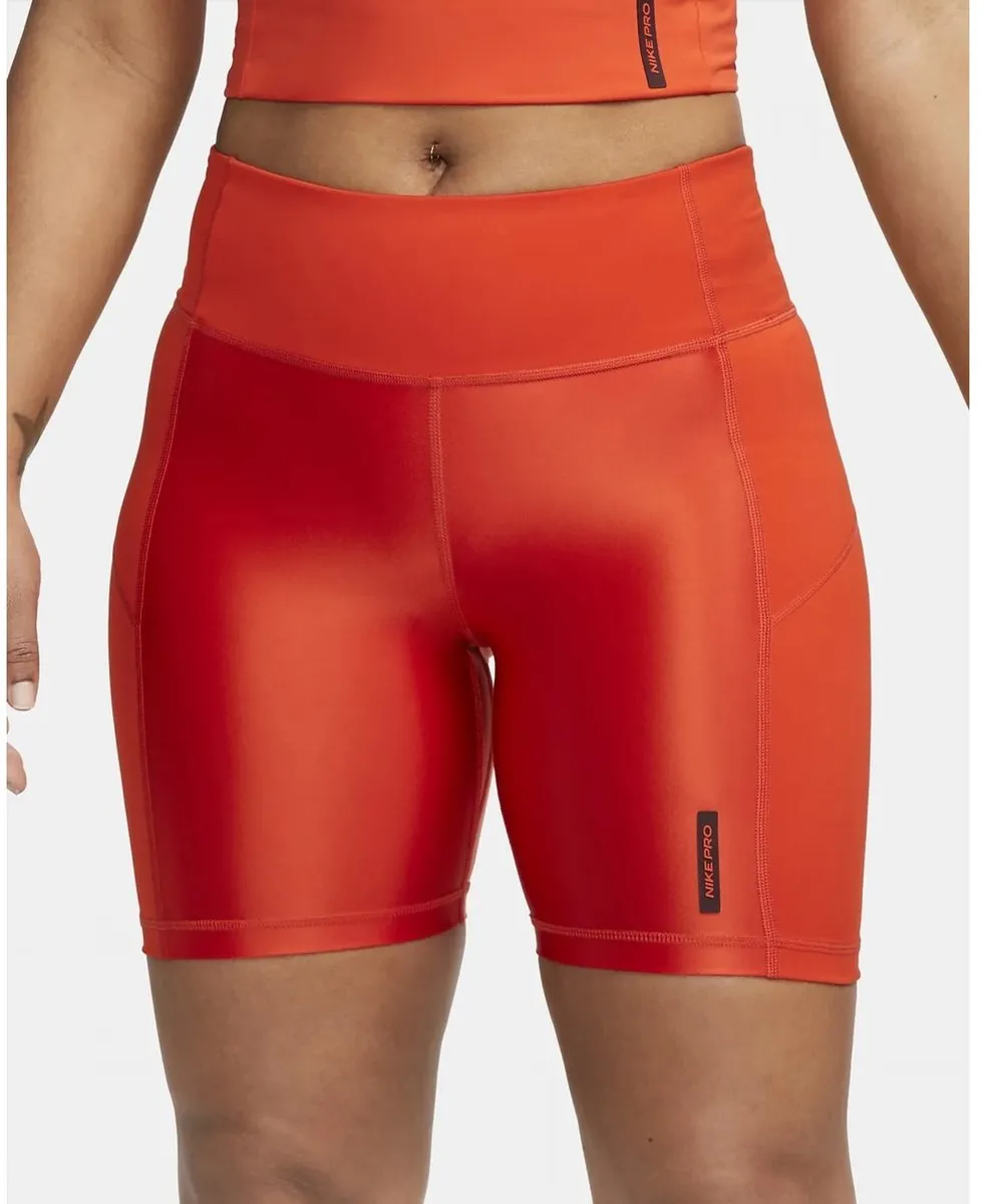 Nike Pro Dames Gymshorts Oranje XXS