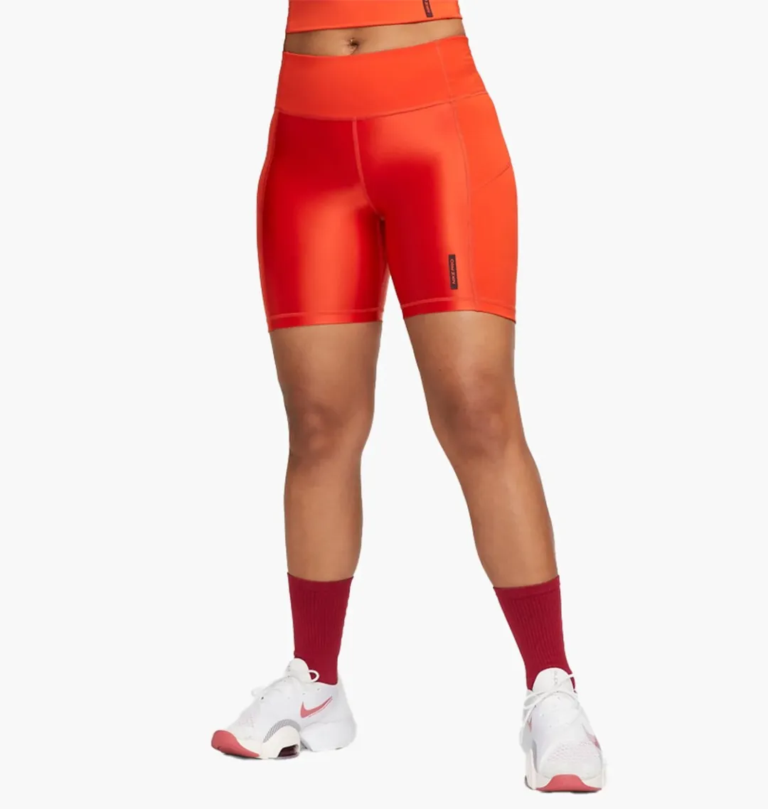 Nike Pro Dames Gymshorts Oranje XXS