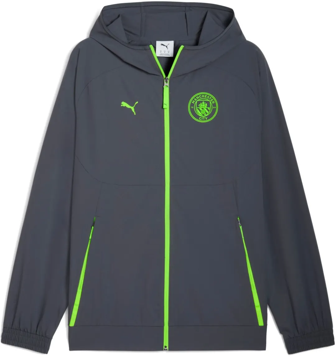 PUMA Manchester City Trainingsjack Woven 2025/26 - M - Grijs/Groen