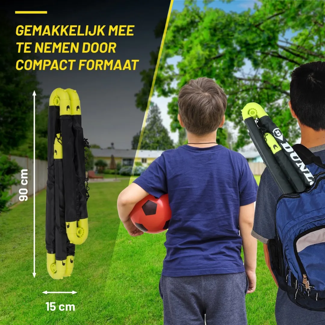 Dunlop Voetbaldoelen Set 2 Stuks - 90x59x61cm - Opvouwbaar - Zwart/Geel
