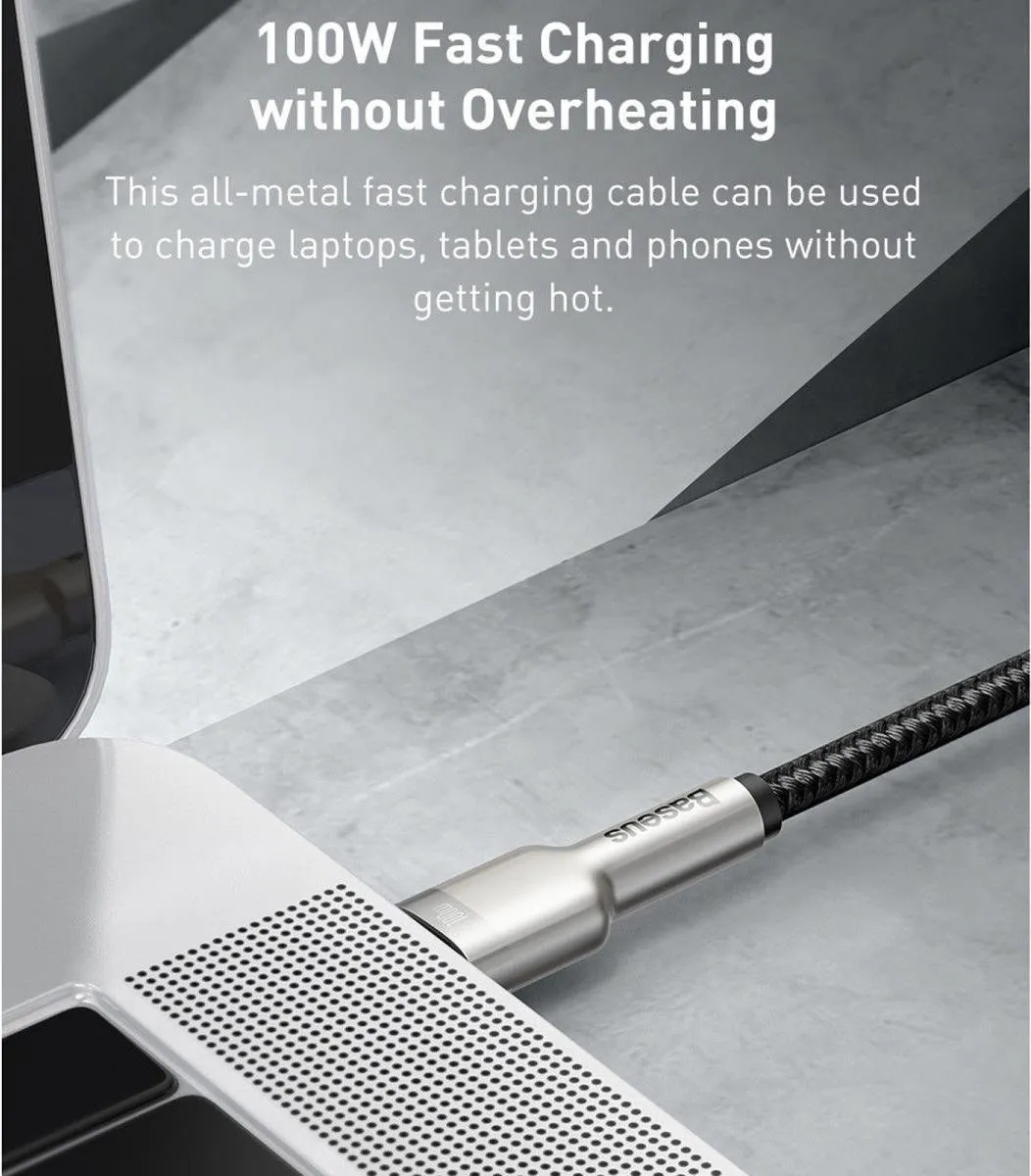 Baseus Cafule Series USB-C naar USB-C Kabel CATJK-C01 100W - 1m - Zwart