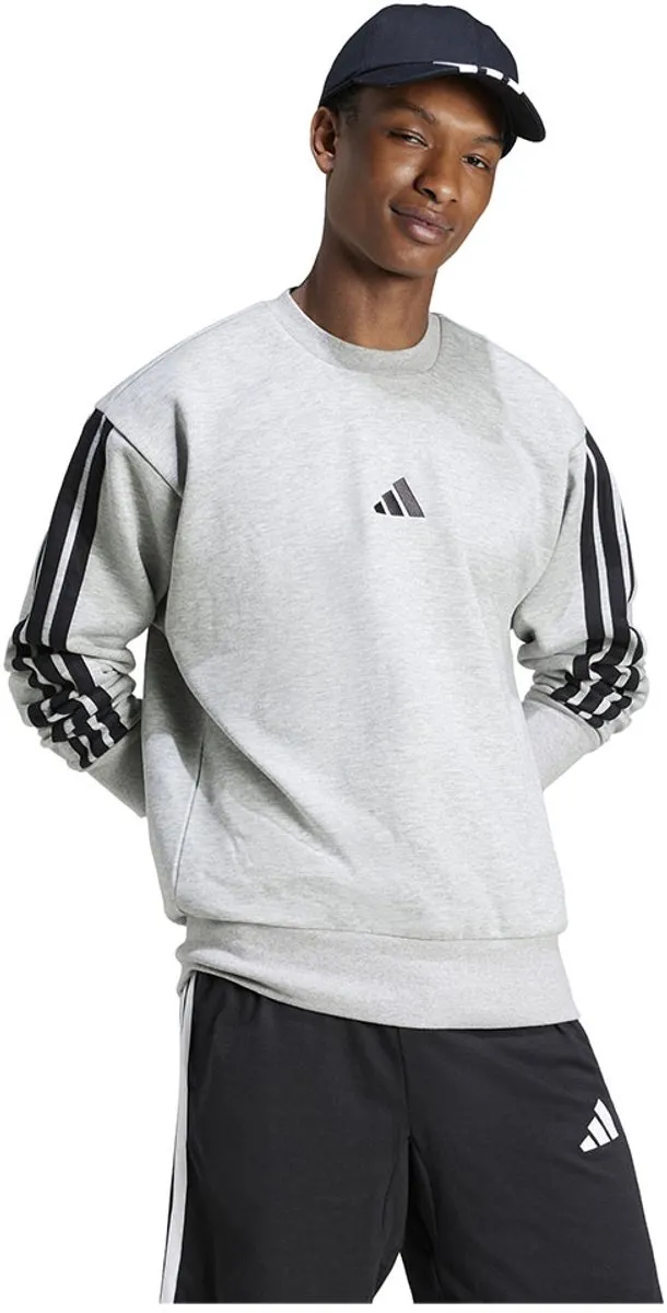adidas M 3S Ft Sport T-shirt Lange Mouw Heren Grijs S