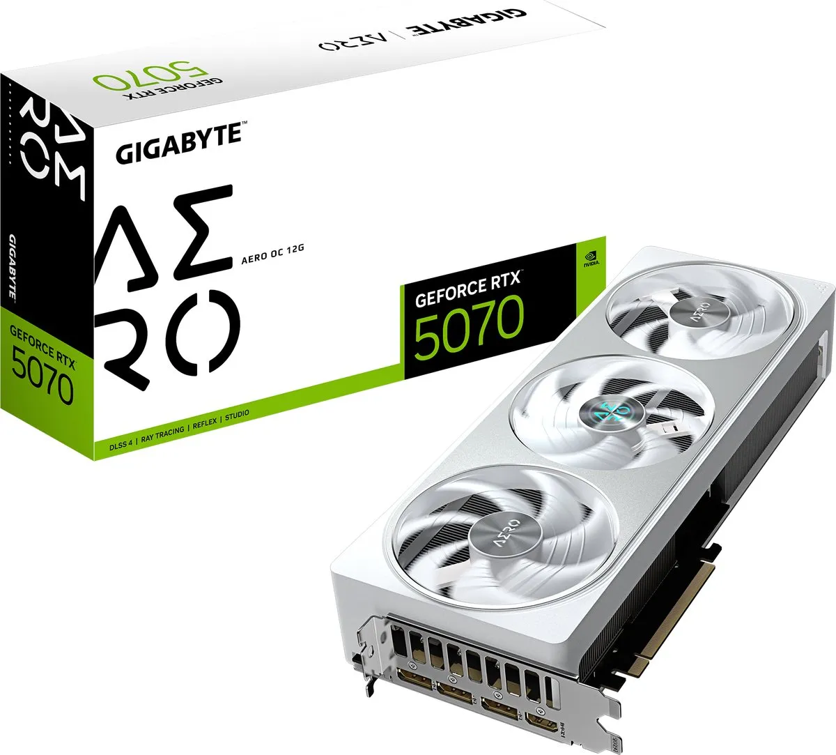 Gigabyte GeForce RTX 5070 AERO OC Videokaart 12GB - GV-N5070AERO OC-12GD