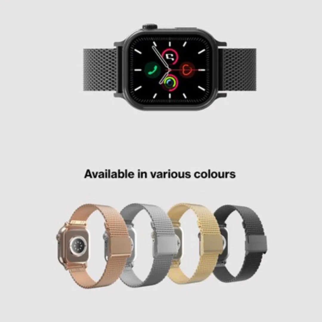 Just in Case Silksteel Horlogebandje Apple Watch - 44/45/46/49mm - Zwart - afbeelding 6 van 6
