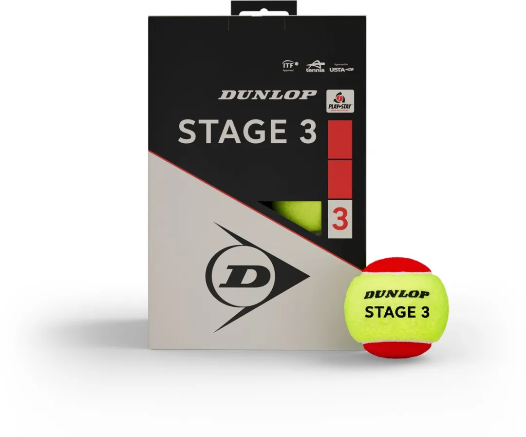 Dunlop Stage 3 Red Tennisballen - 12 Stuks - Geel/Rood