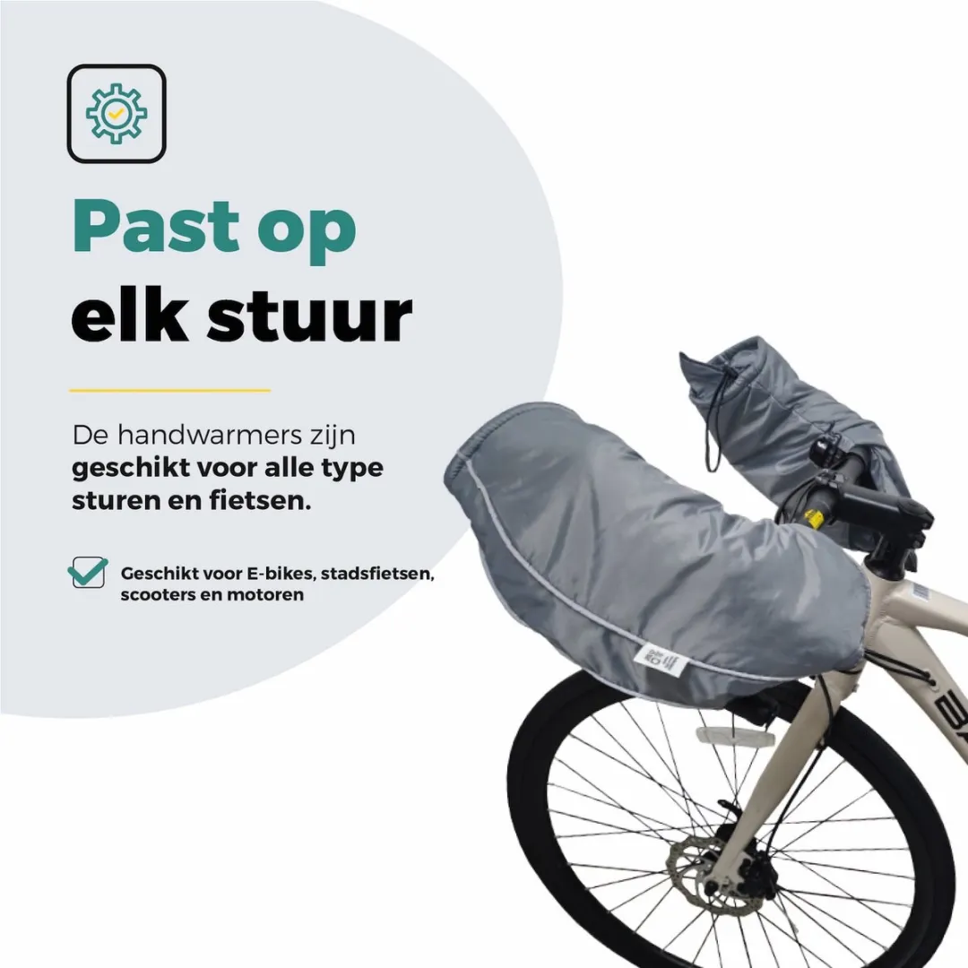 Voltano Handwarmers Fiets Handschoenen - Grijs